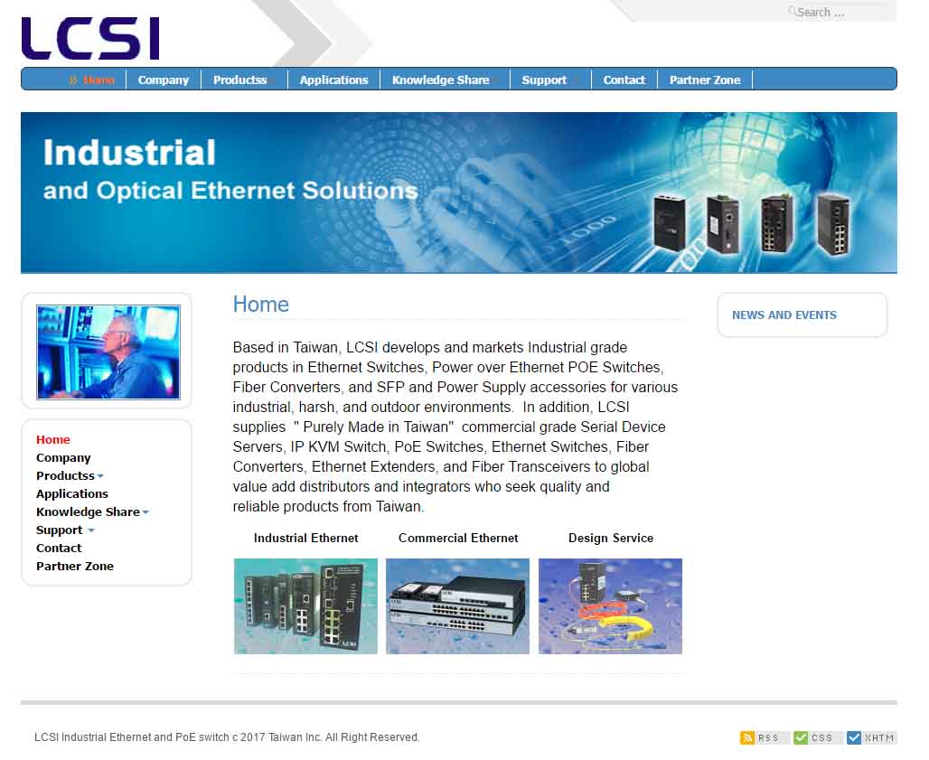 LCSI Industrial Ethernet and PoE switch